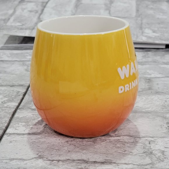 Dunkin Donuts - "Wake Up Drink Dunkin" 20 oz.‎ Ombre Yellow Orange Coffee Mug - Picture 5 of 8